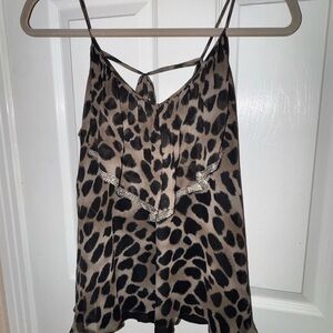 Leopard Print Spaghetti Strap Top